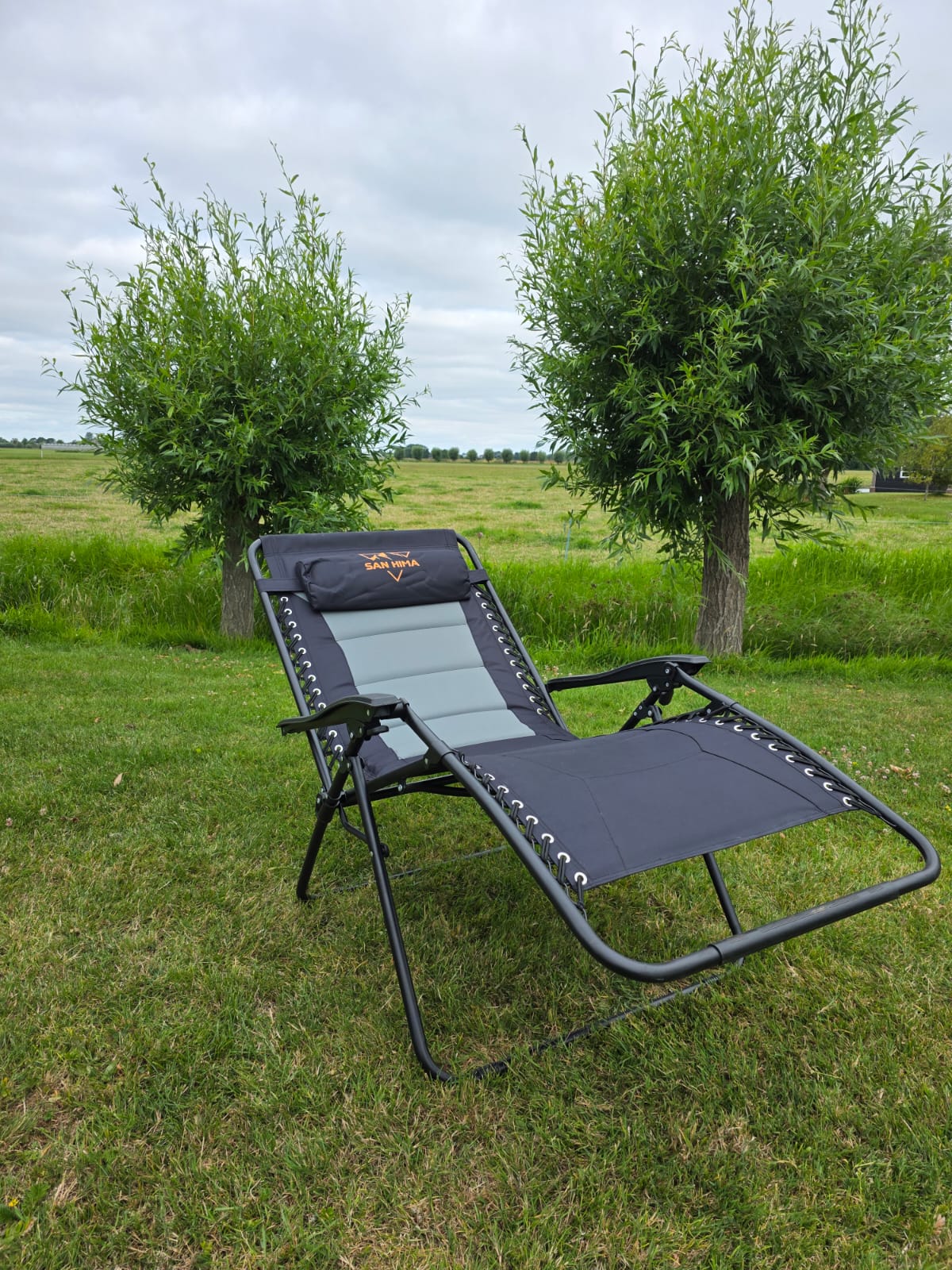 SAN HIMA campingstoel in zero gravity ligstand met gevoerde zitting