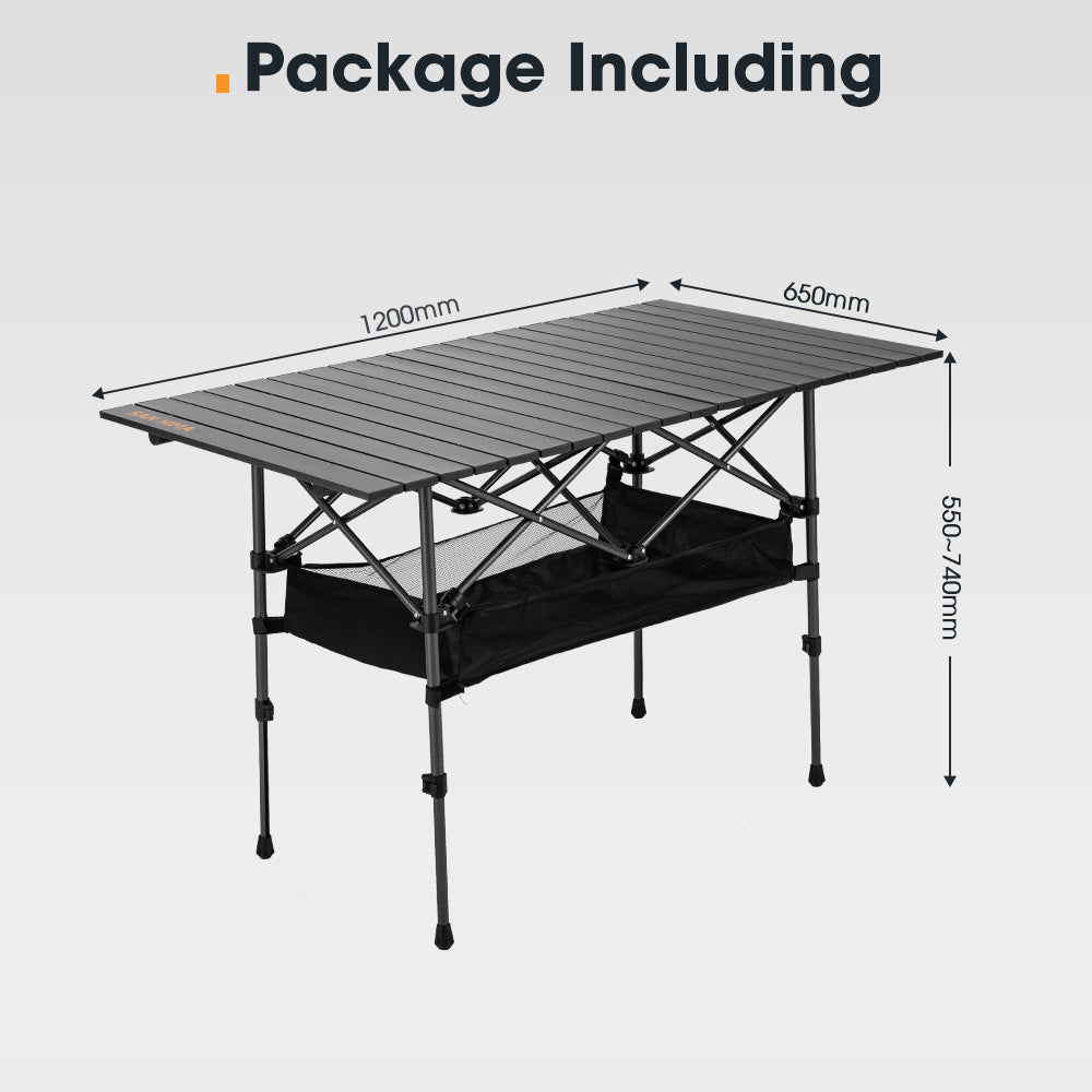 Table de camping en aluminium